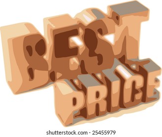 vector golden text "BEST PRICE"