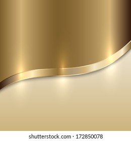 Vector golden texture background with curve line