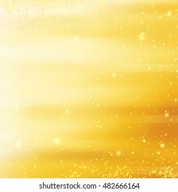Vector golden texture background with golden dust. Gradient mesh. Realistic empty golden design.