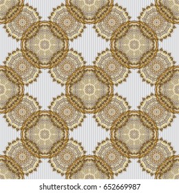 Vector golden texture. Golden background. Seamless geometric pattern. Vector seamless pattern on a gray background. Abstract geometric pattern. Geometric background with rhombus and nodes.