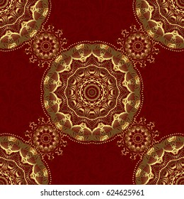 Vector golden texture. Geometric background with rhombus and nodes.