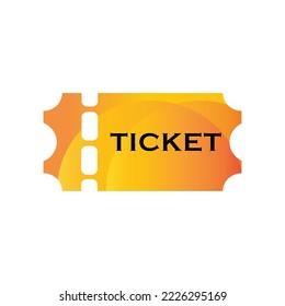 Vector golden ticket isolated on white background. Luxury and premium design. Icon image for website. Cinema, theatre, concerts, movies, shows, parties, events, festival tickets