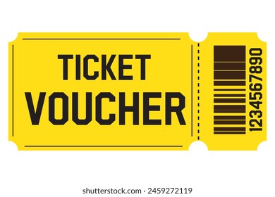 Vector golden ticket template. Cinema, theater, casino, concert, game, party, event, festival gold ticket. Invite ticket for casino club. Vector illustration.