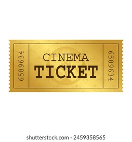Vektorgrafik Goldene Ticket Vorlage. Kinokarte. Einladen. Vektorillustration
