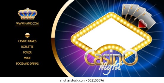 Vector golden ticket template for luxury party in royal casino