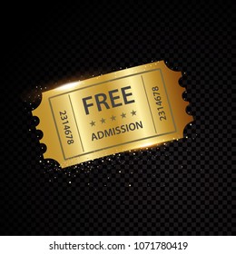 Vector golden tickets and coupons templates