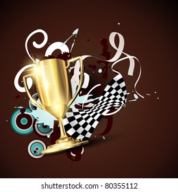 diseño abstracto de trofeo de oro vectorial