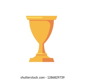 Vector of golden trophy Cup Flat