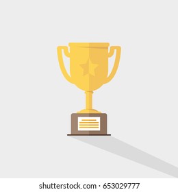 Vector of golden trophy Cup Flat Icon