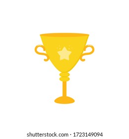 Vektorgoldene Trophäe, Preis, Leistungssymbol einzeln auf weißem Hintergrund.
