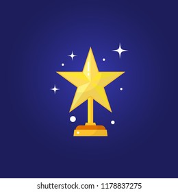 Vector Golden Trophy Star First Place Stock Vector (Royalty Free ...