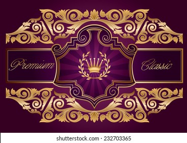 Vector golden vintage design