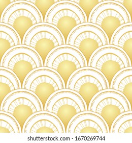 Vector golden vintage scale pattern
