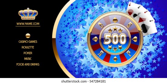 Vector golden vip ticket template for casino party