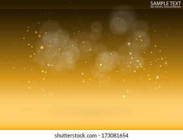 Vector golden virtual 3D space  background design template - Vector 3D creative gold space sparks background 