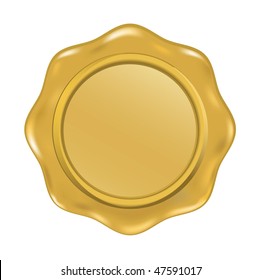 vector golden wax seal