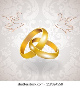 Vector golden wedding rings