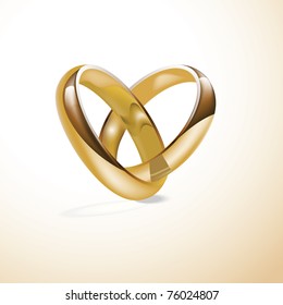 Vector golden wedding rings