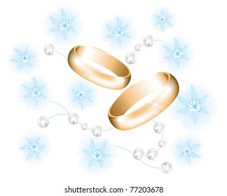 vector golden wedding rings