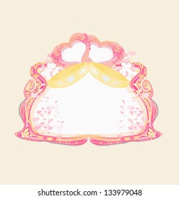 Vector golden wedding rings - Invitation card