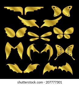 vector of golden wings