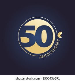 Vector golden wreath Anniversary_modern 50 years. Vector golden wreath Anniversary 50 years. Minimalist modern design. Diploma, Postcard, Certificate, Form, banner.