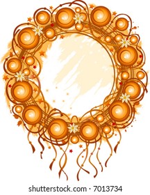 Vector golden wreath with a balls