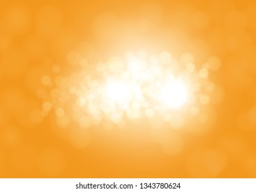 Vector golden yellow abstract summer or autumn background with bright flashes, light rays and bokeh effect