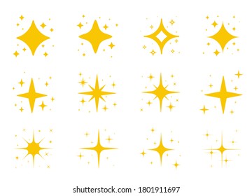 Vector golden yellow light sparkling.Glittering golden flash effect isolate on white background.