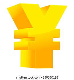 Vector golden yen symbol