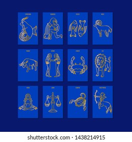 vector golden zodiac background collection for brochure banner and publication