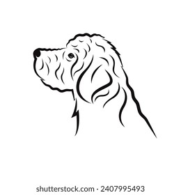 Vector of goldendoodle dog design on white background. Animals. Pet. Easy editable layered vector illustration.