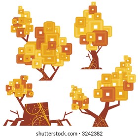 Vector goldentype tree designs. Check my portfolio for more of this series as well as thousands of other great vector items.