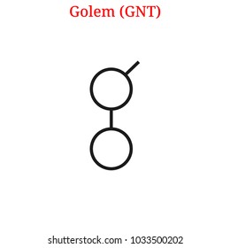 Vector Golem (GNT) digital cryptocurrency logo. Golem (GNT) icon. Vector illustration isolated on white background.