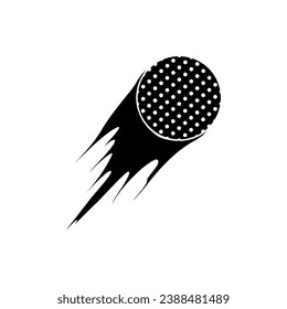 Vector Golf Ball - Black and White Isolated Icon
