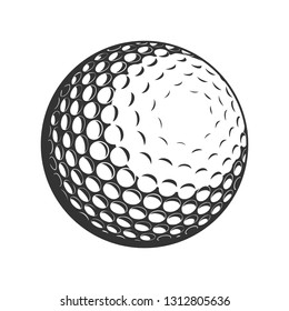 Vector golf ball close-up