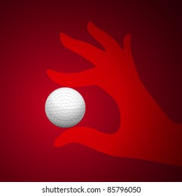 Vector Golf Ball in Hand Illustration