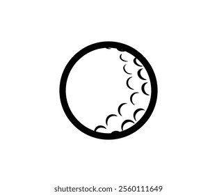 Vector Golf Ball icon. Silhouette of a golf ball vector design and illustration.
