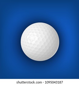 Vector golf ball isolated on Dark blue Background.