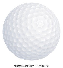 Vector golf ball isolated on white