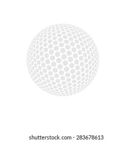 Vector golf ball isolated on white. Golf ball. Vector illustration a traditional white golf ball