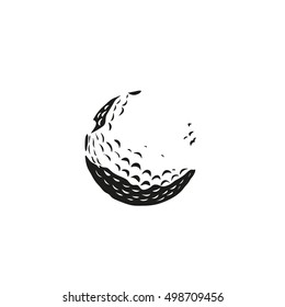 Vector golf ball isolated on white
