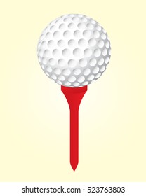 Vector Golf Ball and Tee Set