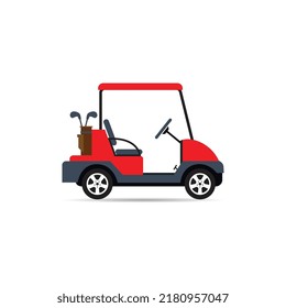 vector golf car, golf car in trendy flat design, isolated.