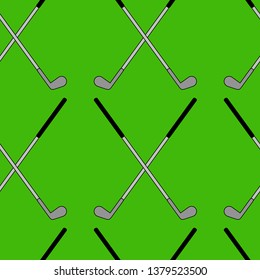 Vector golf clubs seamless pattern