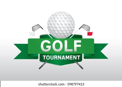 Vector Of Golf Competition Tournament Label, Logo And Badge Design.