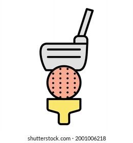 Vector Golf Filled Outline Icon Design
