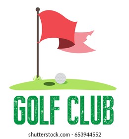 Vector Golf Flag with Ball near Hole with next