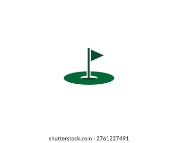 Vector golf flag logo on green, ideal for golf course branding, signage, or advertising materials