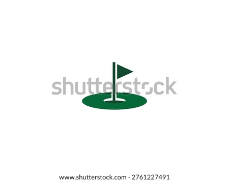 Vector golf flag logo on green, ideal for golf course branding, signage, or advertising materials